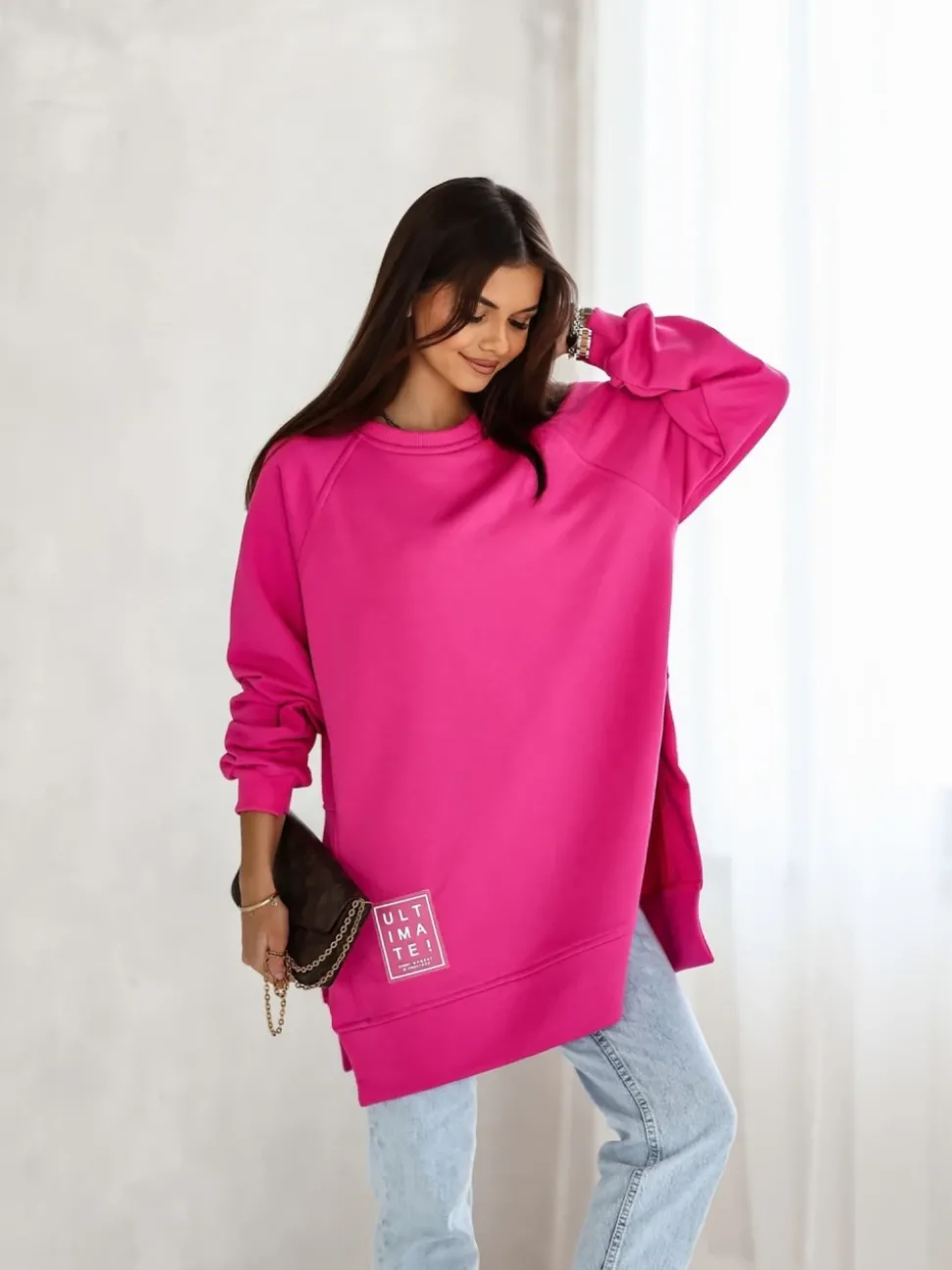 BLUZA BAWEŁNIANA ULTIMATE MOCNY RÓŻ