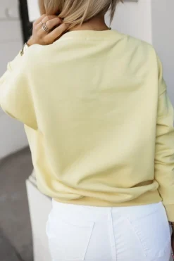 BLUZA BAWEŁNIANA Z NADRUKIEM VACATION ŻÓŁTA