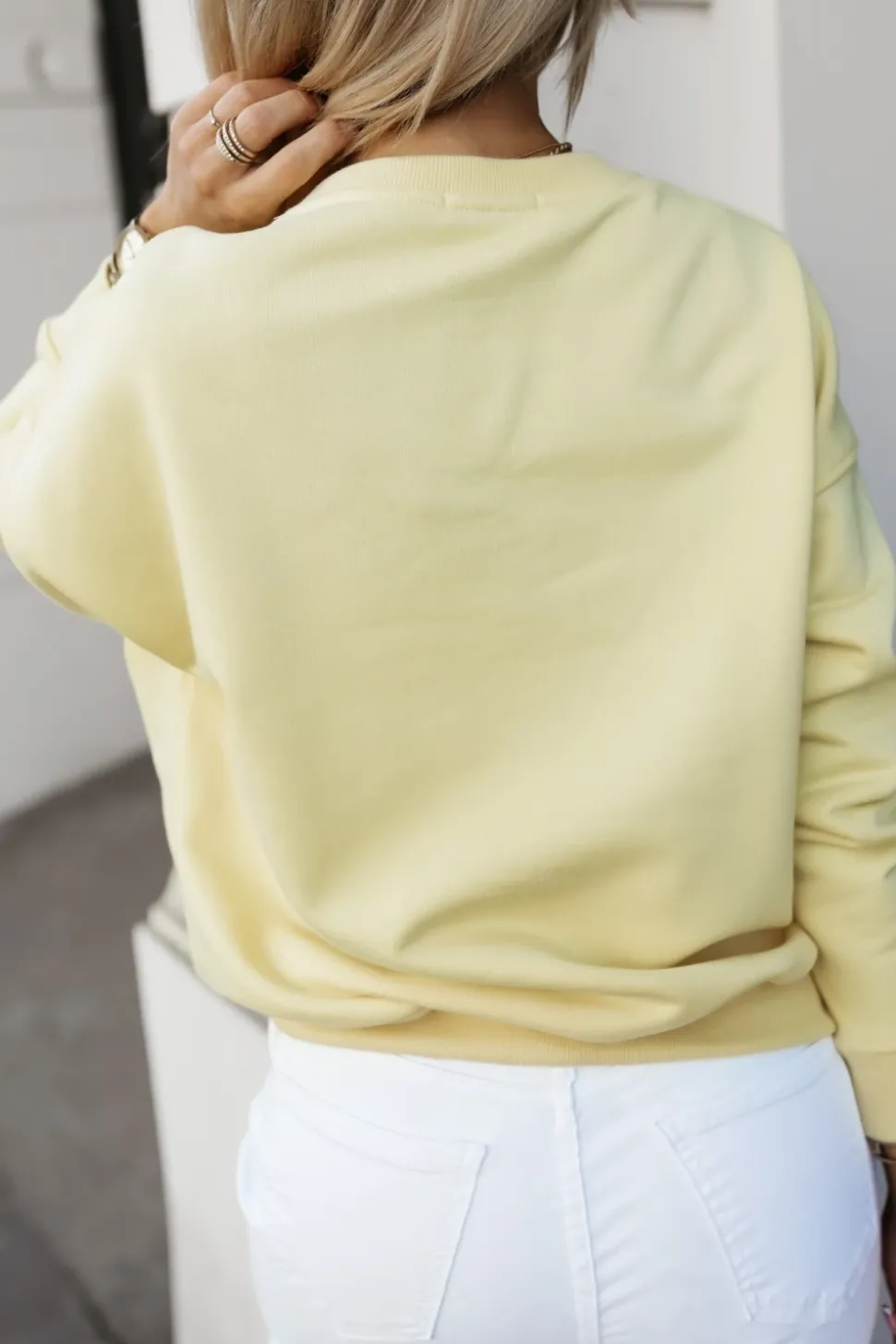 BLUZA BAWEŁNIANA Z NADRUKIEM VACATION ŻÓŁTA