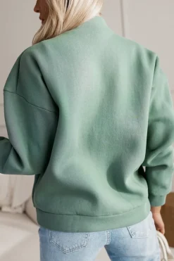 BLUZA BOMBERKA OCIEPLANA ZAPINANA NA SUWAK ZIELONA