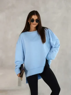 BLUZA DRESOWA BAWEŁNIANA COMMO BŁĘKITNA