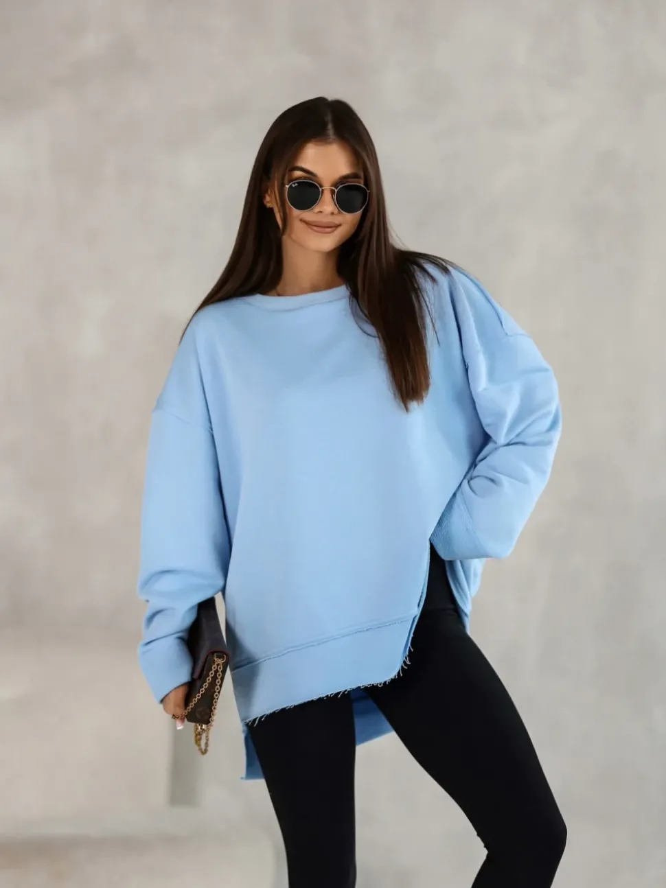 BLUZA DRESOWA BAWEŁNIANA COMMO BŁĘKITNA