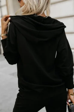 BLUZA DRESOWA CHICAGO Z KAPTUREM ROZPINANA CZARNA