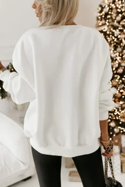 BLUZA DRESOWA OCIEPLANA TIGER Z NADRUKIEM BIAŁA