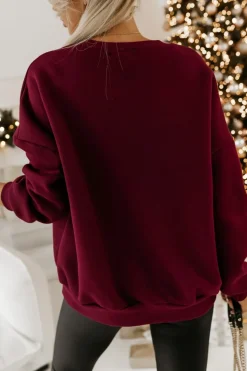 BLUZA DRESOWA OCIEPLANA TIGER Z NADRUKIEM PIESKI BURGUNDOWA