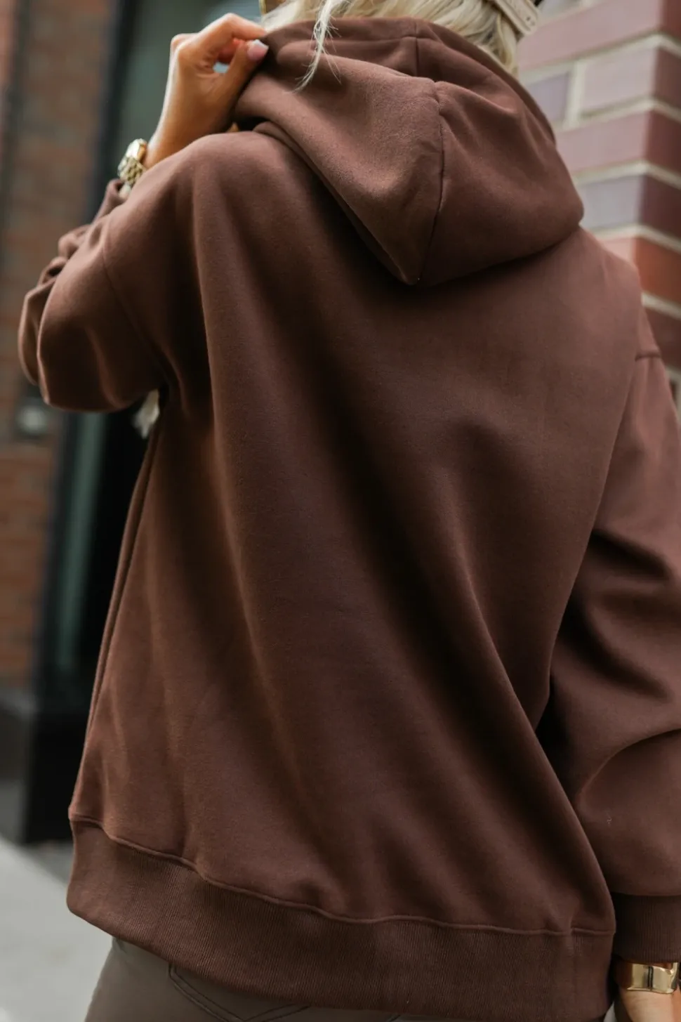 BLUZA DRESOWA Z KAPTUREM LOS ANGELES CALIFORNIA CZEKOLADOWA