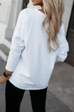 BLUZKA BAWEŁNIANA BASIC LONG WOMAN BIAŁA