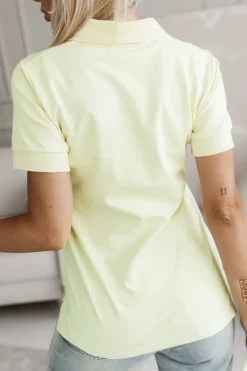 BLUZKA BAWEŁNIANA POLO Z KOŁNIERZYKIEM ŻÓŁTA