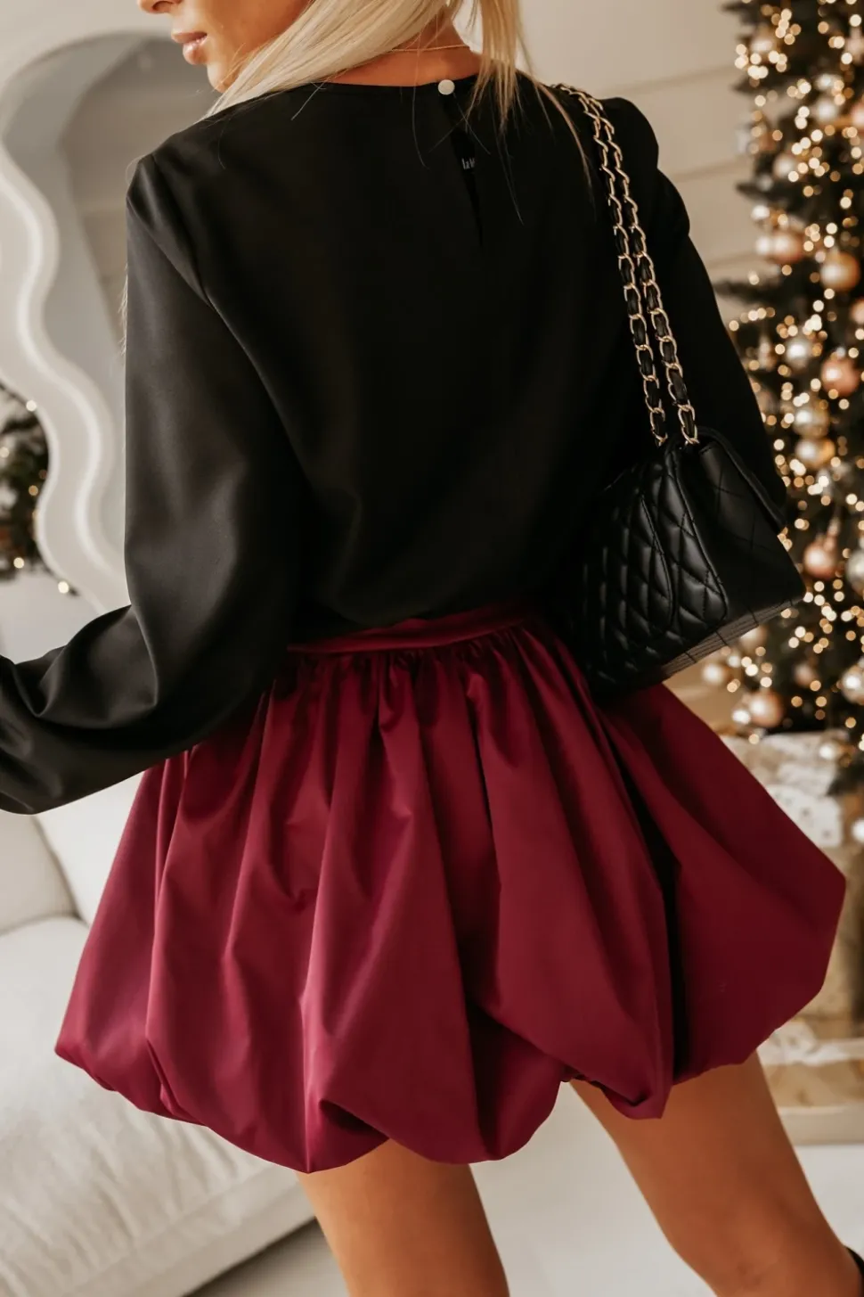 BLUZKA KOSZULOWA ISABELL Z KORONKOWĄ WSTAWKĄ CZARNA