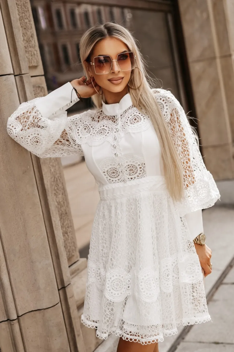 SUKIENKA KORONKOWA LIONEL BIAŁA