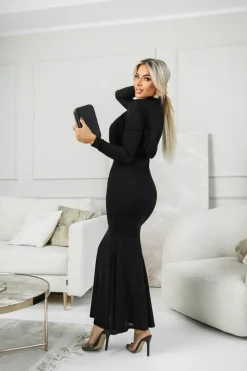 SUKIENKA MAXI BIANCA ZDOBIONA CEKINAMI CZARNA