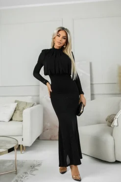 SUKIENKA MAXI BIANCA ZDOBIONA CEKINAMI CZARNA