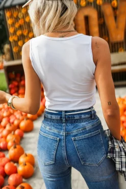 TOP BAWEŁNIANY BASIC BIAŁY