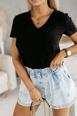 T-SHIRT BAWEŁNIANY W SEREK EDAN CZARNY