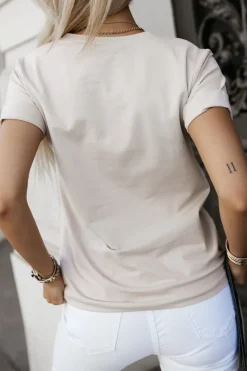 T-SHIRT BAWEŁNIANY WOMAN BEŻOWY