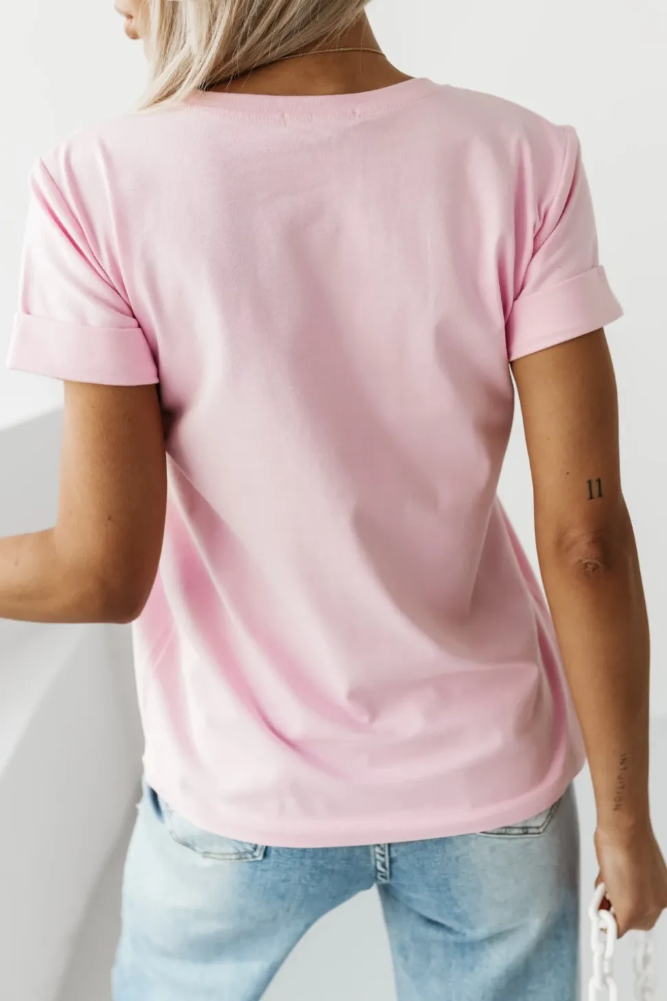 T-SHIRT BAWEŁNIANY Z NADRUKIEM YORK TERRIER RÓŻOWY