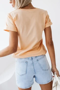 T-SHIRT BAWEŁNIANY Z NADRUKIEM YORK TERRIER MORELOWY