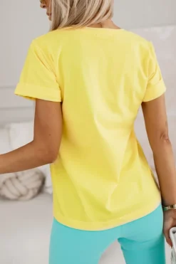 T-SHIRT BAWEŁNIANY Z NADRUKIEM FRENCH FRIES ŻÓŁTY