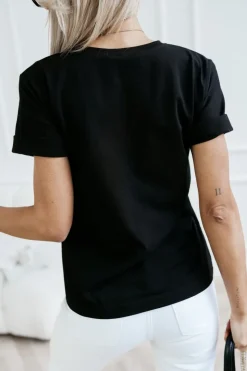 T-SHIRT BAWEŁNIANY Z NADRUKIEM YORK TERRIER CZARNY