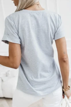 T-SHIRT BAWEŁNIANY Z NADRUKIEM YORK TERRIER SZARY