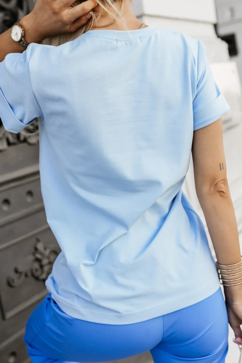 T-SHIRT BE NICE BŁĘKITNY