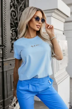 T-SHIRT BE NICE BŁĘKITNY