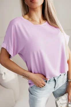 T-SHIRT BETTY OVERSIZE Z WISKOZY LILA
