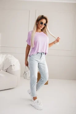 T-SHIRT BETTY OVERSIZE Z WISKOZY LILA