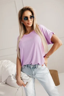 T-SHIRT BETTY OVERSIZE Z WISKOZY LILA