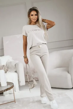 T-SHIRT CHAMPAGNE CLUB BEŻOWY