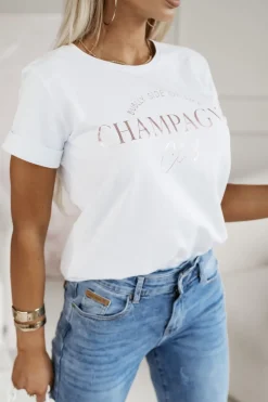 T-SHIRT CHAMPAGNE CLUB BIAŁY