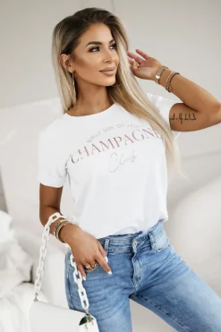 T-SHIRT CHAMPAGNE CLUB BIAŁY