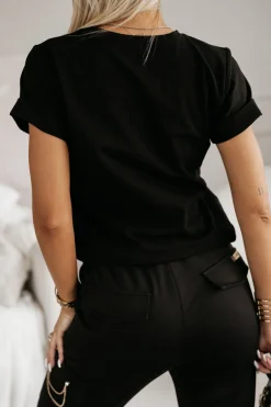 T-SHIRT CHAMPAGNE CLUB CZARNY