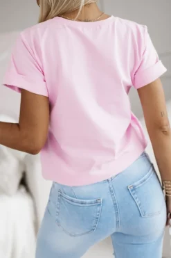 T-SHIRT CHAMPAGNE CLUB PUDROWY RÓŻ