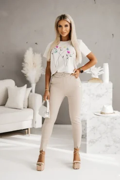 T-SHIRT ŁĄCZKA BEŻOWY