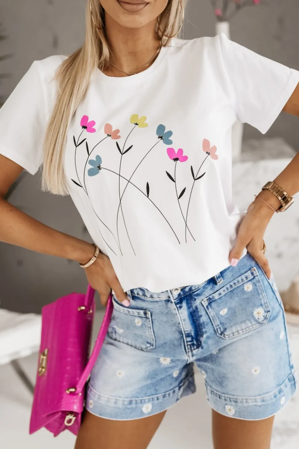 T-SHIRT ŁĄCZKA BIAŁY