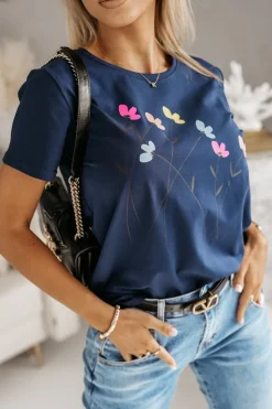 T-SHIRT ŁĄCZKA GRANATOWY