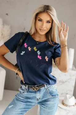 T-SHIRT ŁĄCZKA GRANATOWY