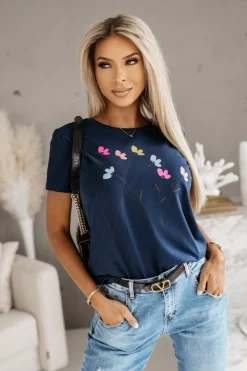 T-SHIRT ŁĄCZKA GRANATOWY