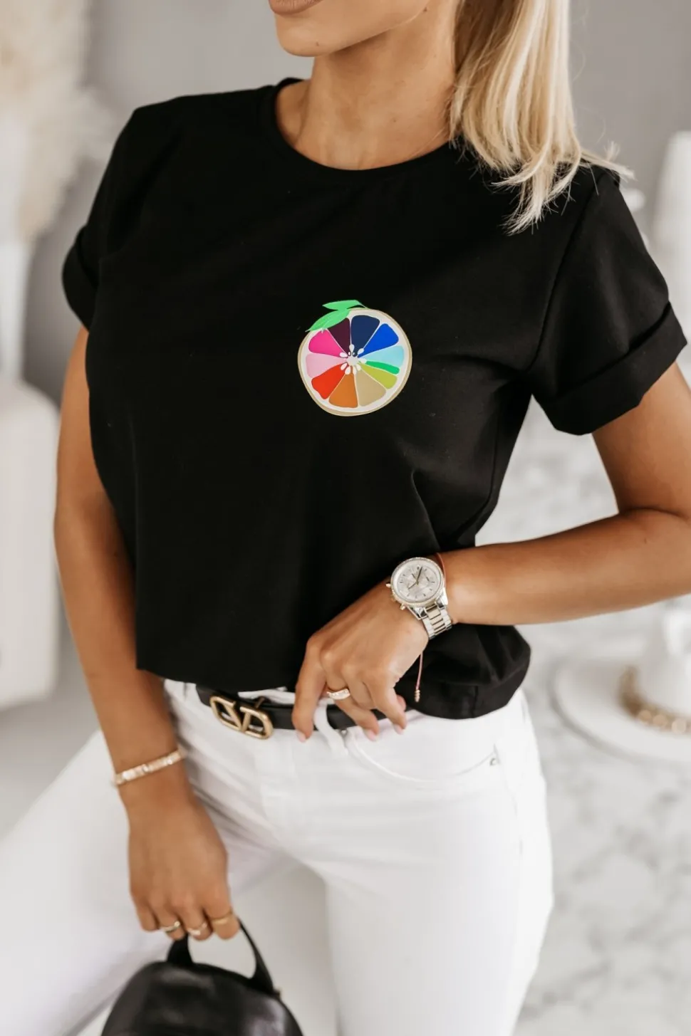 T-SHIRT FRUIT CZARNY