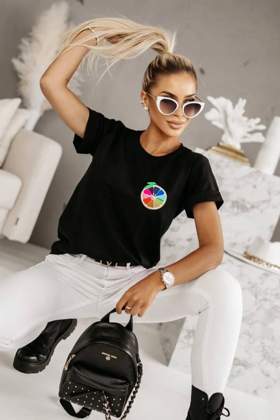 T-SHIRT FRUIT CZARNY