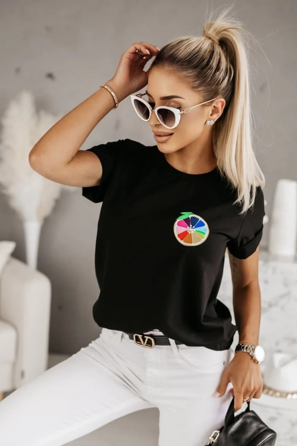 T-SHIRT FRUIT CZARNY