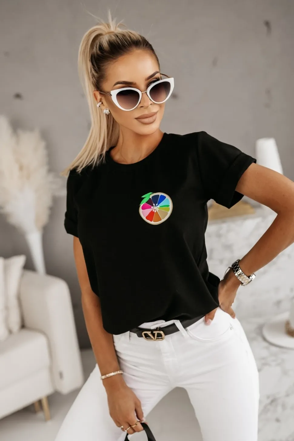 T-SHIRT FRUIT CZARNY