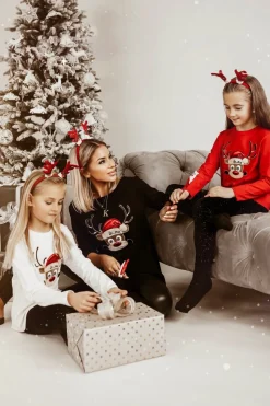 T-SHIRT LA MU RUDOLF RENIFER CZERWONY KIDS