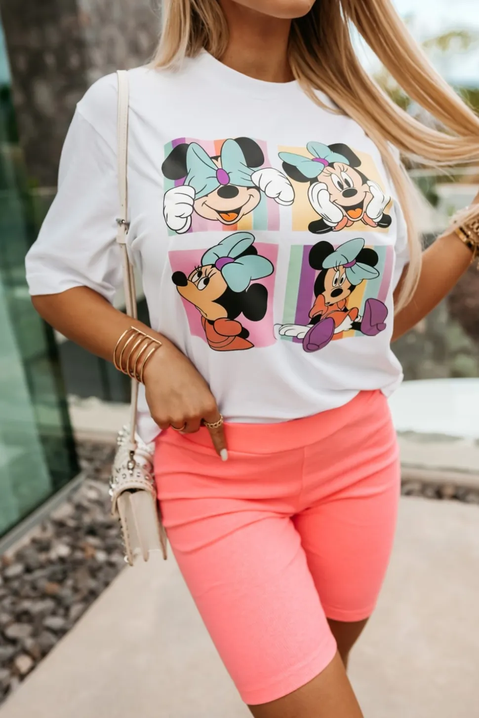 T-SHIRT OVERSIZE MICKY MINNIE BIAŁY