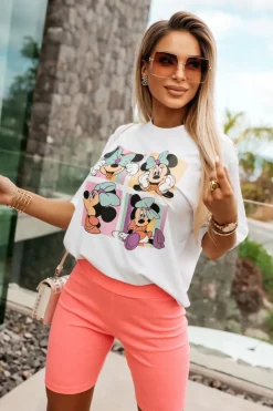 T-SHIRT OVERSIZE MICKY MINNIE BIAŁY