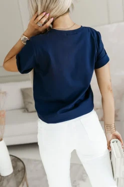 T-SHIRT PINK GIN TONIC GRANATOWY