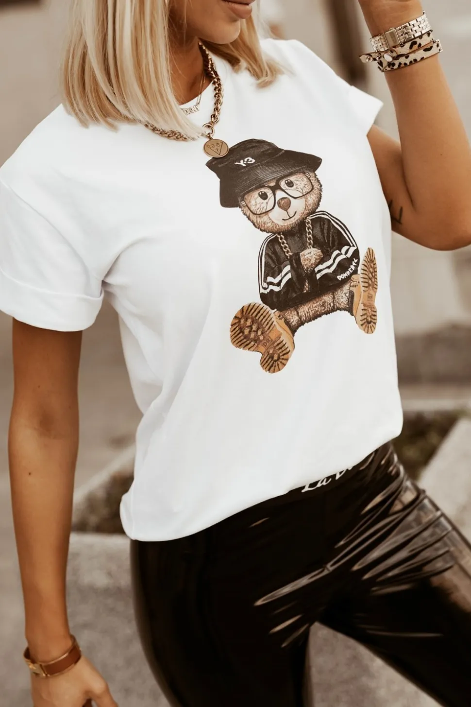 T-SHIRT TEDDY BEAR BIAŁY