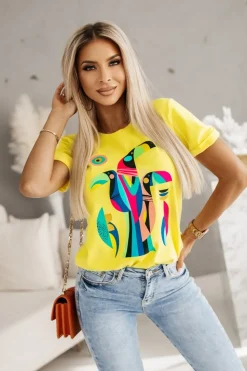 T-SHIRT TUKANY ŻÓŁTY