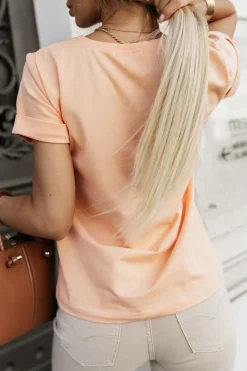 T-SHIRT Z NADRUKIEM POSITANO MORELOWY